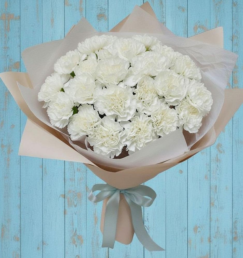 Букет Хрустальное утро в Больших Вяземах Букет цветов из: Гвоздики в Больших Вяземах