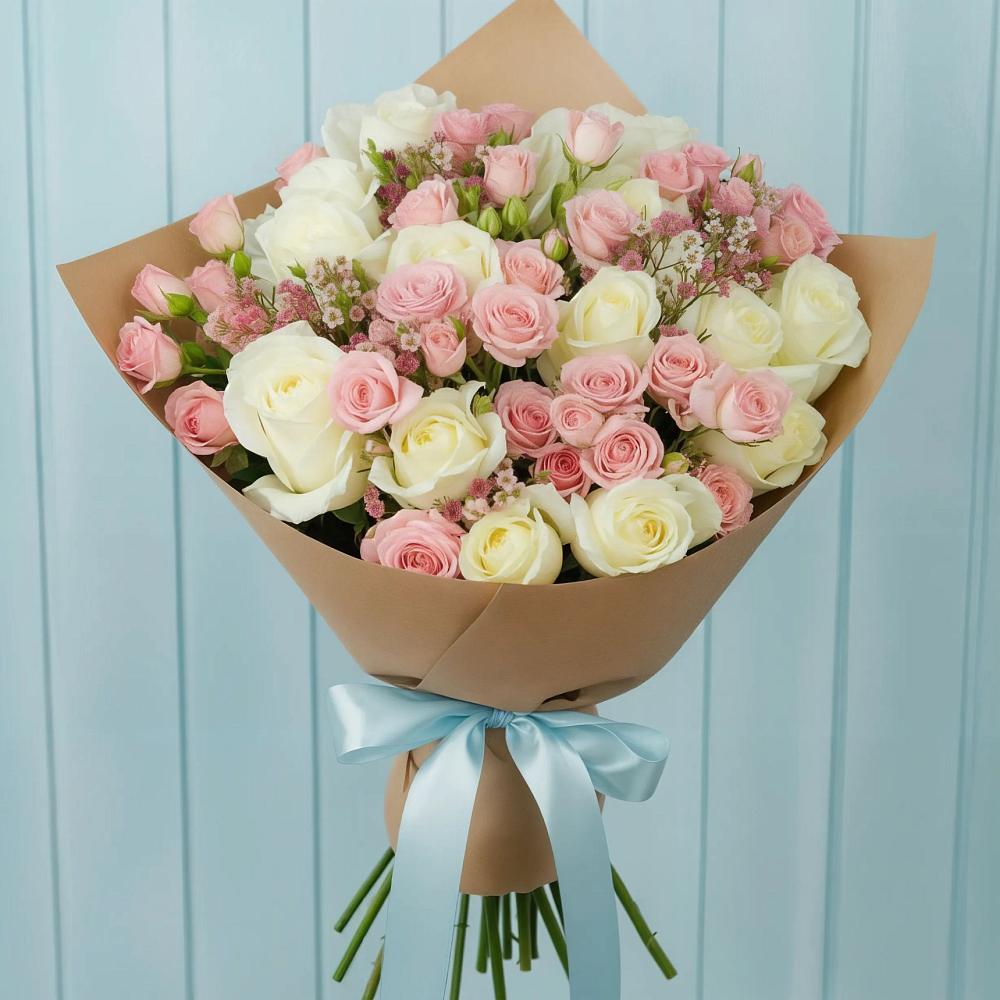 Букет романтичный подарок в Больших Вяземах Букет цветов из: Розы в Больших Вяземах