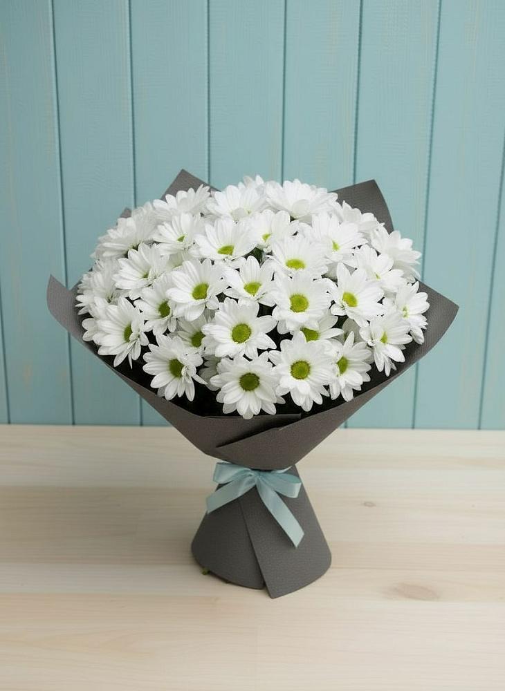 Букет белые хризантемы в Больших Вяземах Букет цветов из: Хризантемы в Больших Вяземах