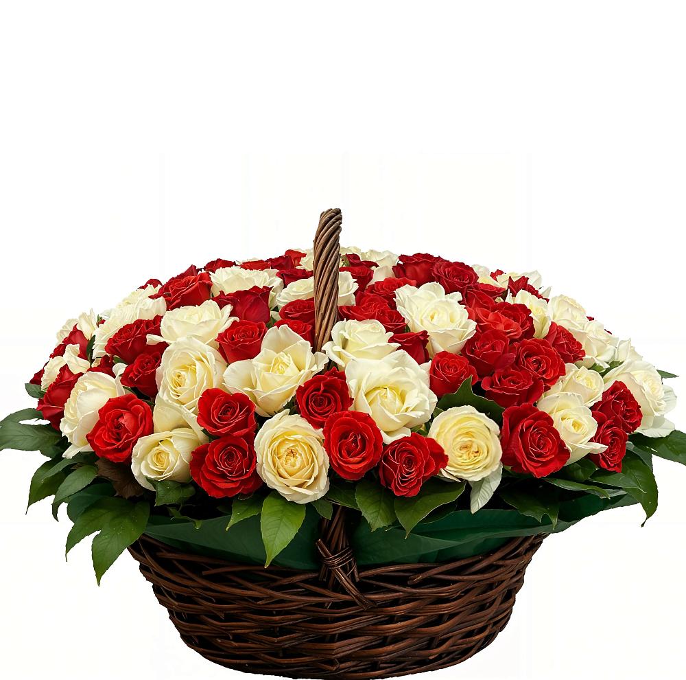 Корзина 101 роза в Больших Вяземах Премиум букет из: Розы в Больших Вяземах