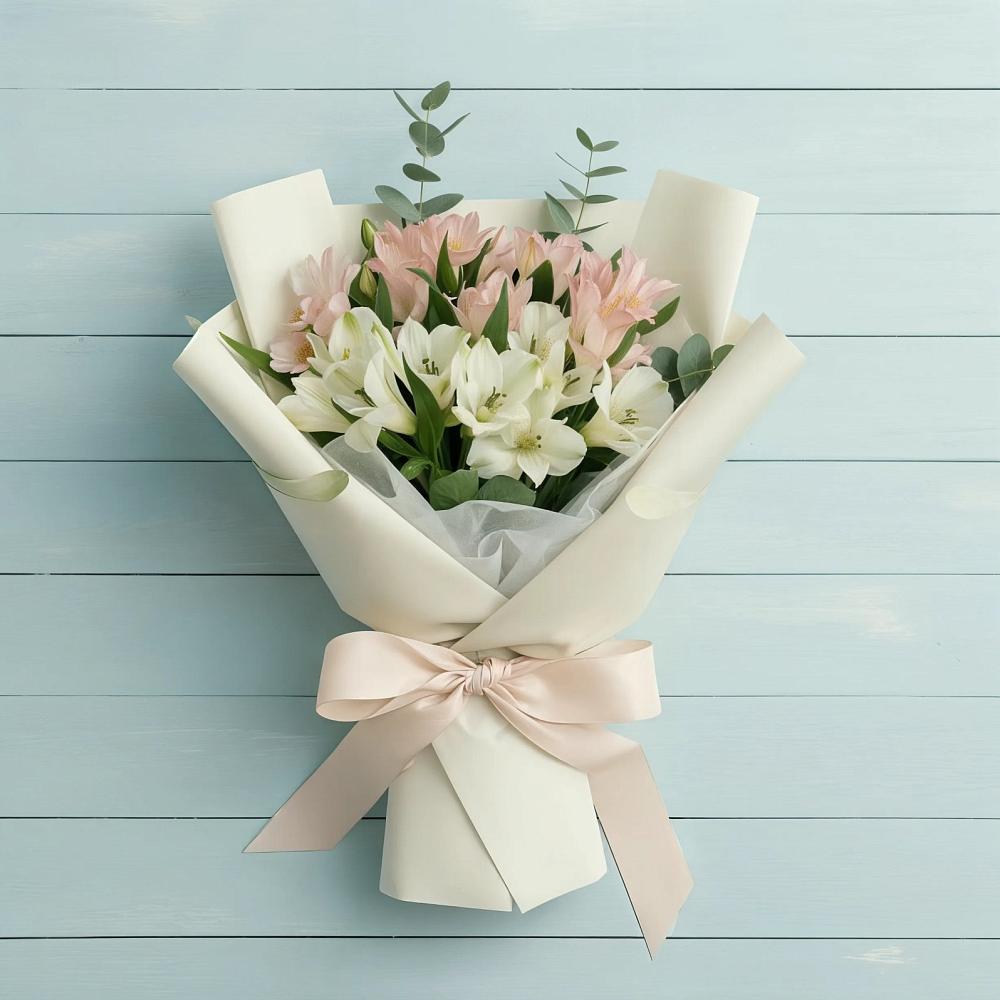 Букет Утренний поцелуй в Больших Вяземах Букет цветов из: Альстромерии в Больших Вяземах